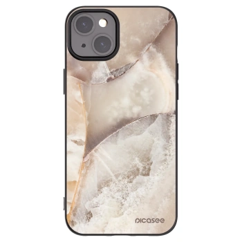 Picasee silikonski črni ovitek za Apple iPhone 15 Plus - Cream marble