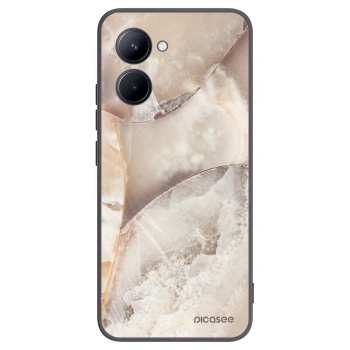 Picasee silikonski črni ovitek za Realme C33 (2023) - Cream marble