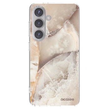 Picasee silikonski prozorni ovitek za Samsung Galaxy S24 S921B 5G - Cream marble