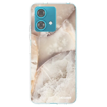 Picasee silikonski prozorni ovitek za Motorola Edge 40 Neo - Cream marble