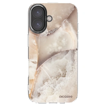 Picasee silikonski prozorni ovitek za Apple iPhone 16 - Cream marble