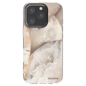 Picasee silikonski prozorni ovitek za Apple iPhone 16 Pro - Cream marble