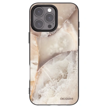 Picasee silikonski črni ovitek za Apple iPhone 16 Pro Max - Cream marble
