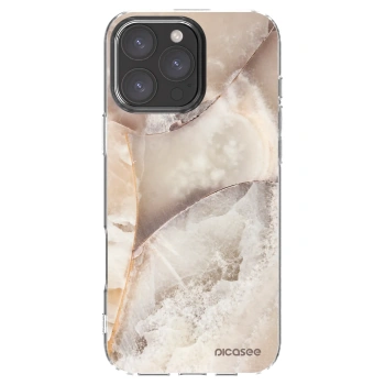 Picasee silikonski prozorni ovitek za Apple iPhone 16 Pro Max - Cream marble