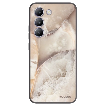 Picasee silikonski črni ovitek za Vivo V40 SE 5G - Cream marble
