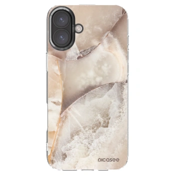 Picasee silikonski prozorni ovitek za Apple iPhone 16 Plus - Cream marble