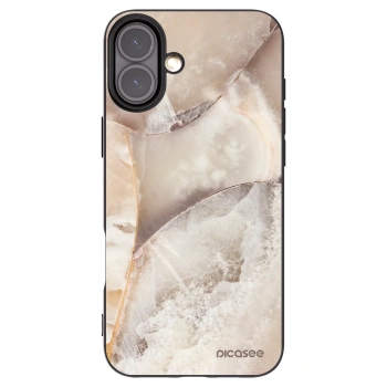 Picasee silikonski črni ovitek za Apple iPhone 16 Plus - Cream marble