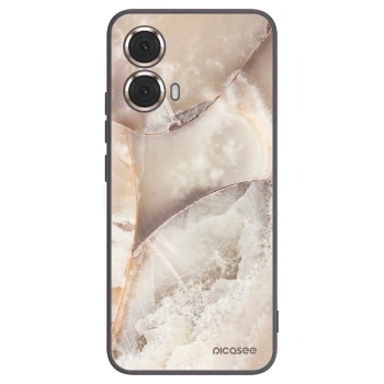 Picasee silikonski črni ovitek za Motorola Moto G85 - Cream marble