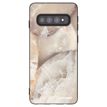 Picasee silikonski črni ovitek za Samsung Galaxy S10 G973 - Cream marble