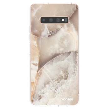 Picasee silikonski prozorni ovitek za Samsung Galaxy S10 Plus G975 - Cream marble