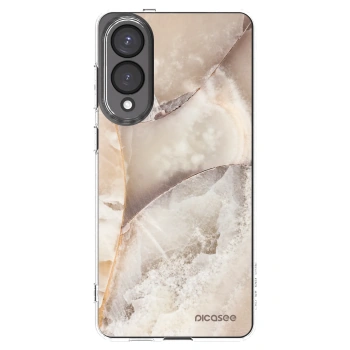 Picasee silikonski prozorni ovitek za Samsung Galaxy S25 Edge 5G - Cream marble