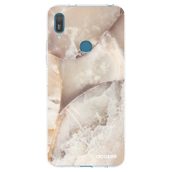 Picasee silikonski prozorni ovitek za Huawei Y7 2019 - Cream marble