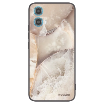 Picasee silikonski črni ovitek za Motorola Moto G34 5G - Cream marble