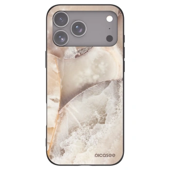 Picasee silikonski črni ovitek za Apple iPhone 17 Pro Max - Cream marble
