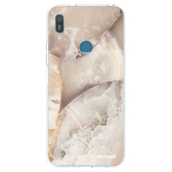 Picasee silikonski prozorni ovitek za Huawei Y6 2019 - Cream marble