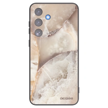 Picasee silikonski črni ovitek za Samsung Galaxy S25 FE 5G - Cream marble
