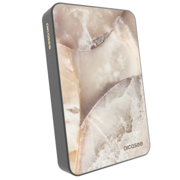 Picasee Prenosna baterija z MagSafe 10 000 mAh Siva - Cream marble