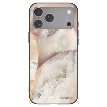 Picasee silikonski črni ovitek za Apple iPhone 18 Pro Max - Cream marble