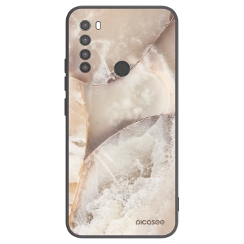 Picasee silikonski črni ovitek za Xiaomi Redmi Note 8 - Cream marble