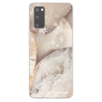 Picasee silikonski prozorni ovitek za Samsung Galaxy S20 G980F - Cream marble