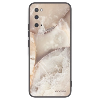 Picasee silikonski črni ovitek za Samsung Galaxy S20 G980F - Cream marble