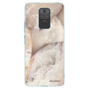 Picasee silikonski črni ovitek za Xiaomi Redmi Note 9 - Cream marble