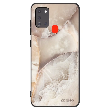 Picasee silikonski črni ovitek za Samsung Galaxy A21s - Cream marble