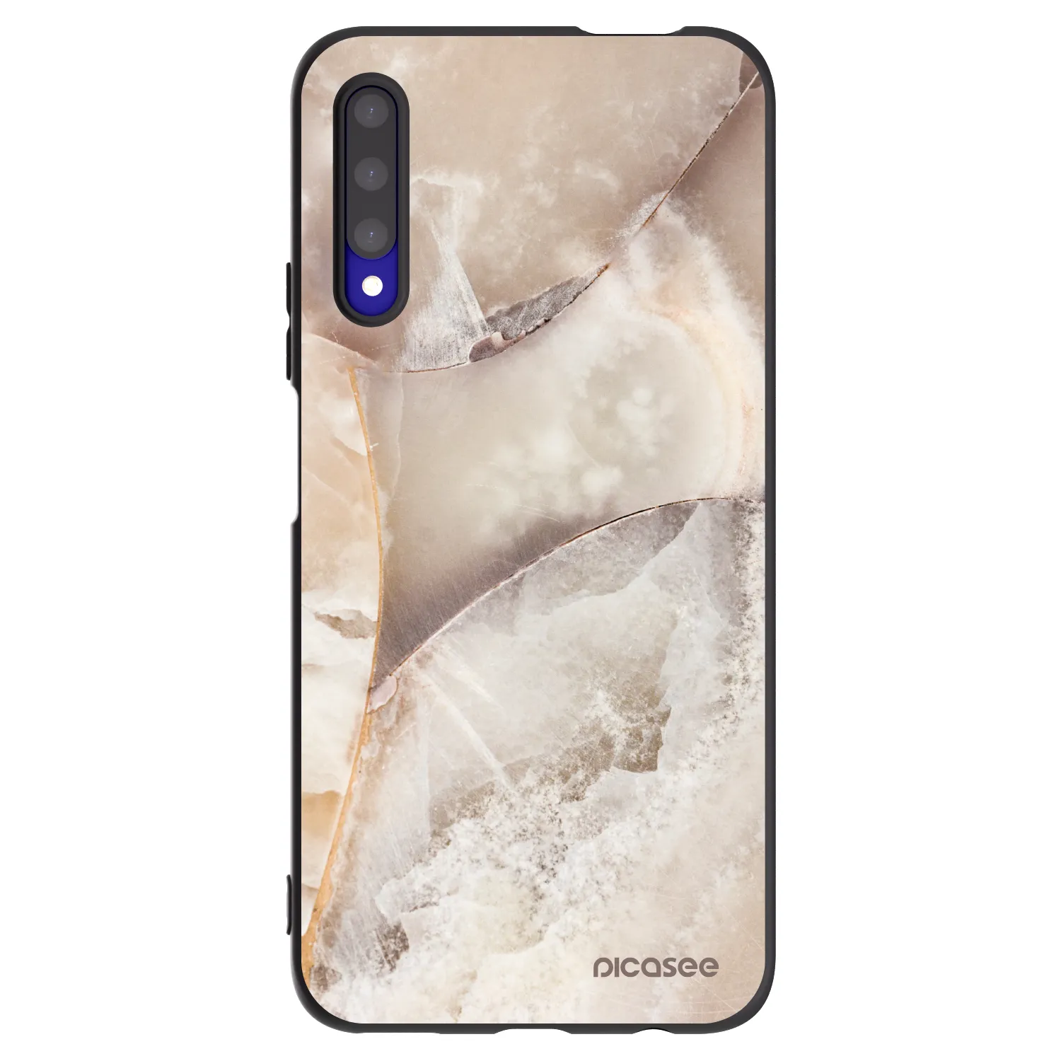 Picasee silikonski črni ovitek za Honor 9X Pro - Cream marble