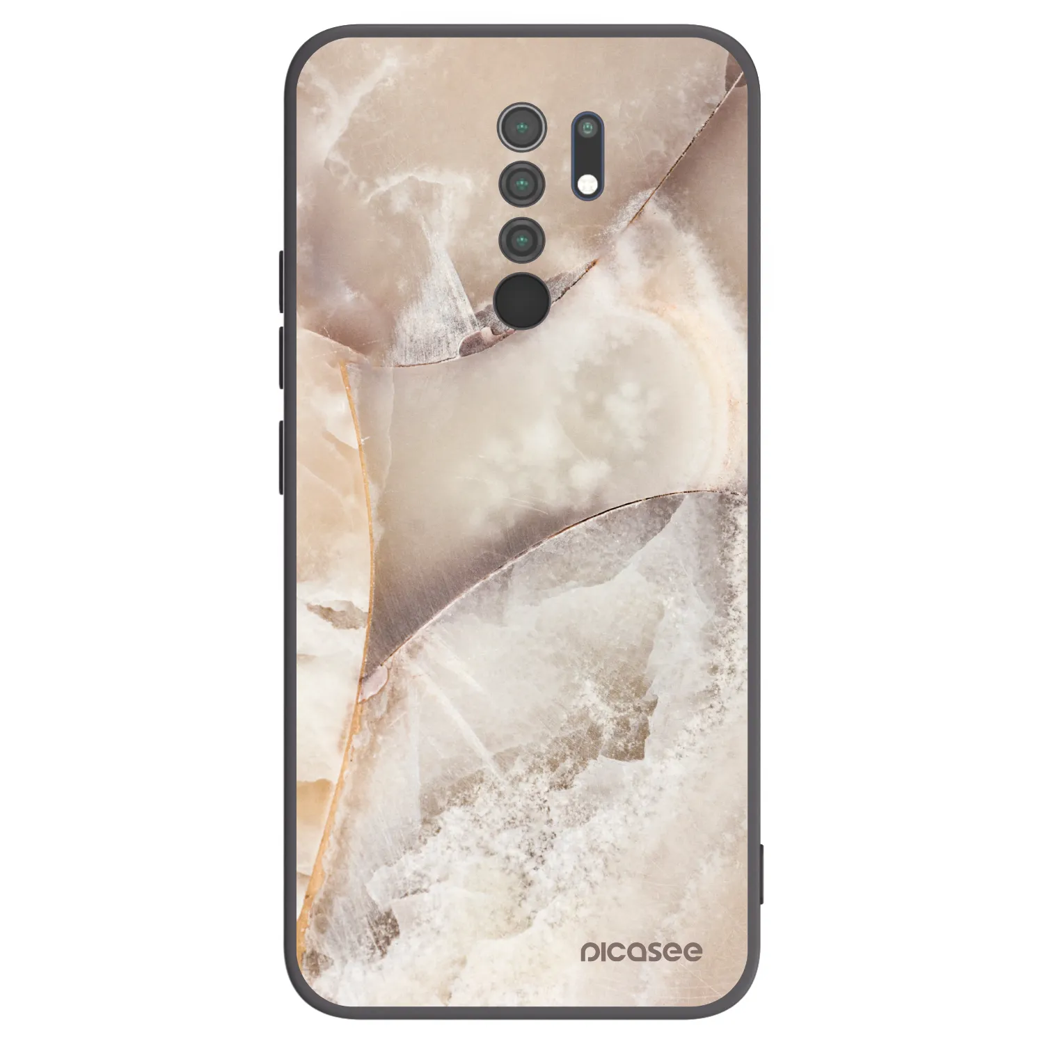 Picasee silikonski črni ovitek za Xiaomi Redmi 9 - Cream marble