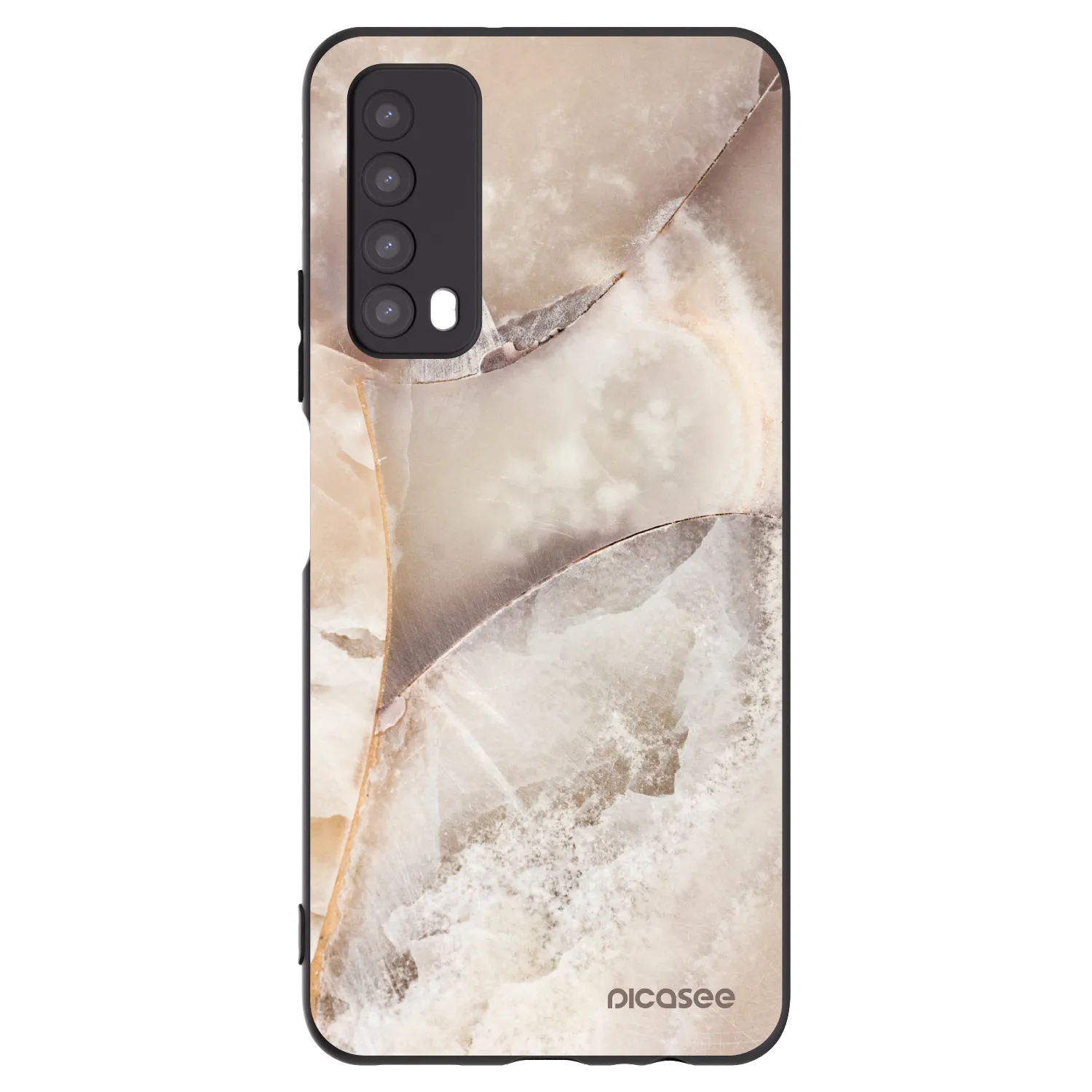 Picasee silikonski črni ovitek za Huawei P Smart 2021 - Cream marble