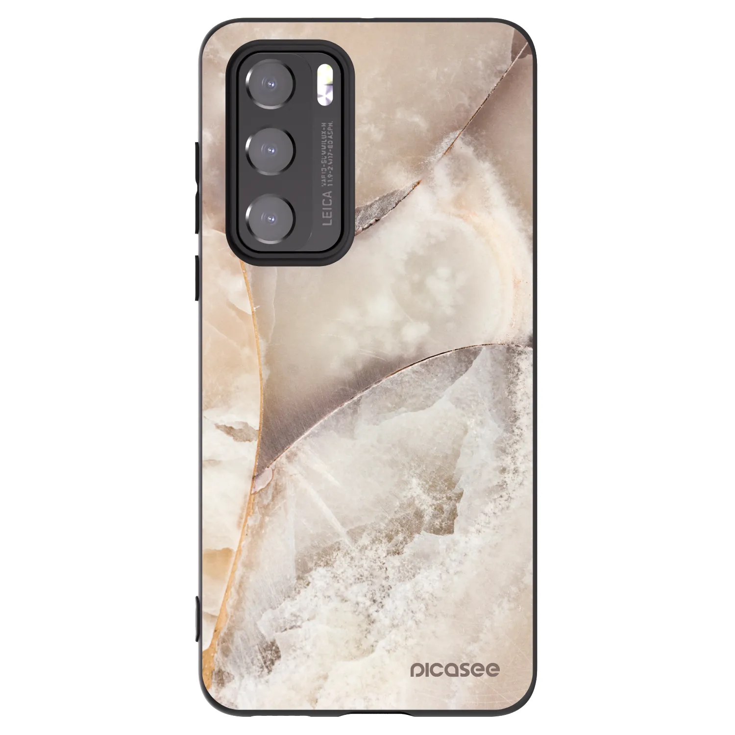 Picasee silikonski črni ovitek za Huawei P40 - Cream marble