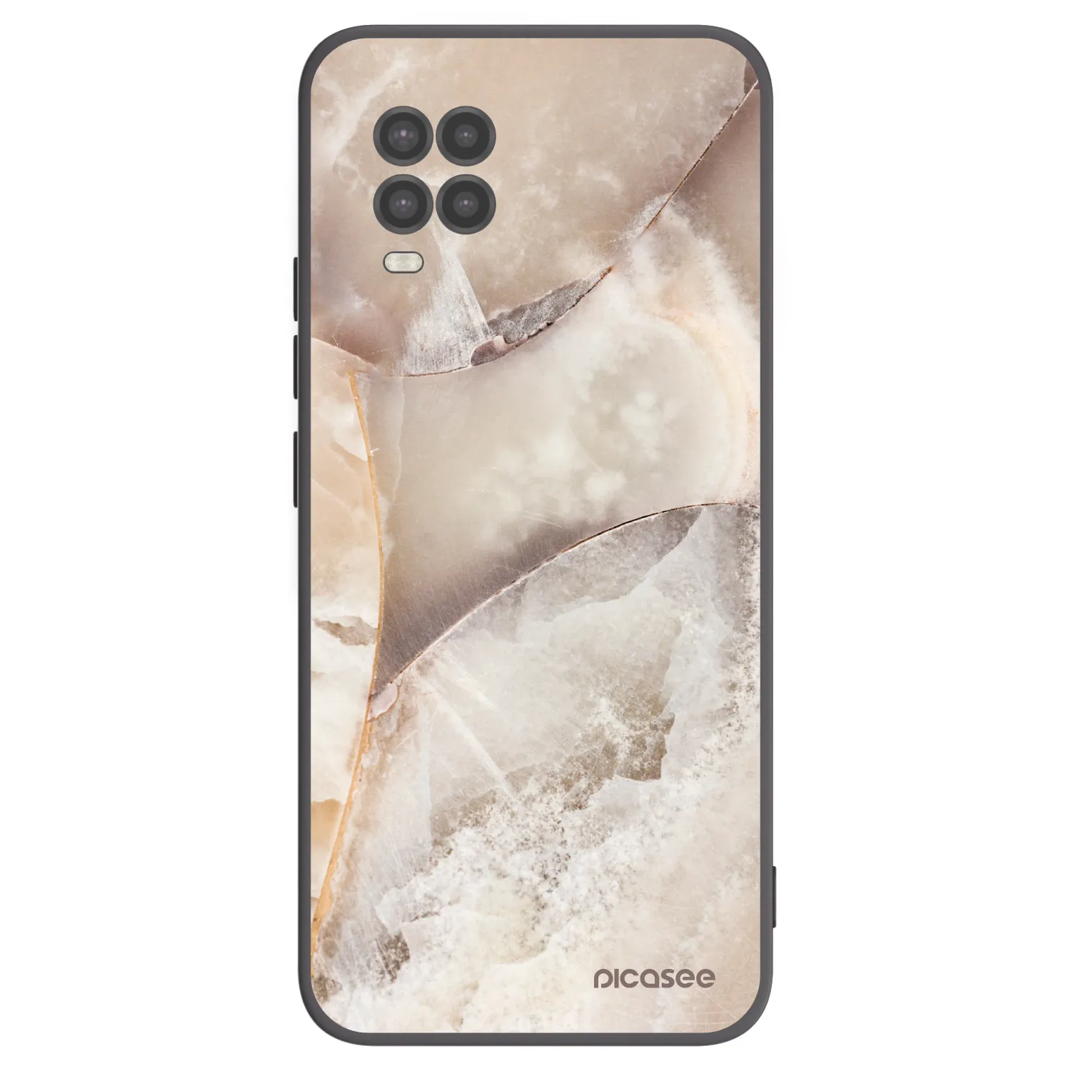 Picasee silikonski črni ovitek za Xiaomi Mi 10 Lite - Cream marble