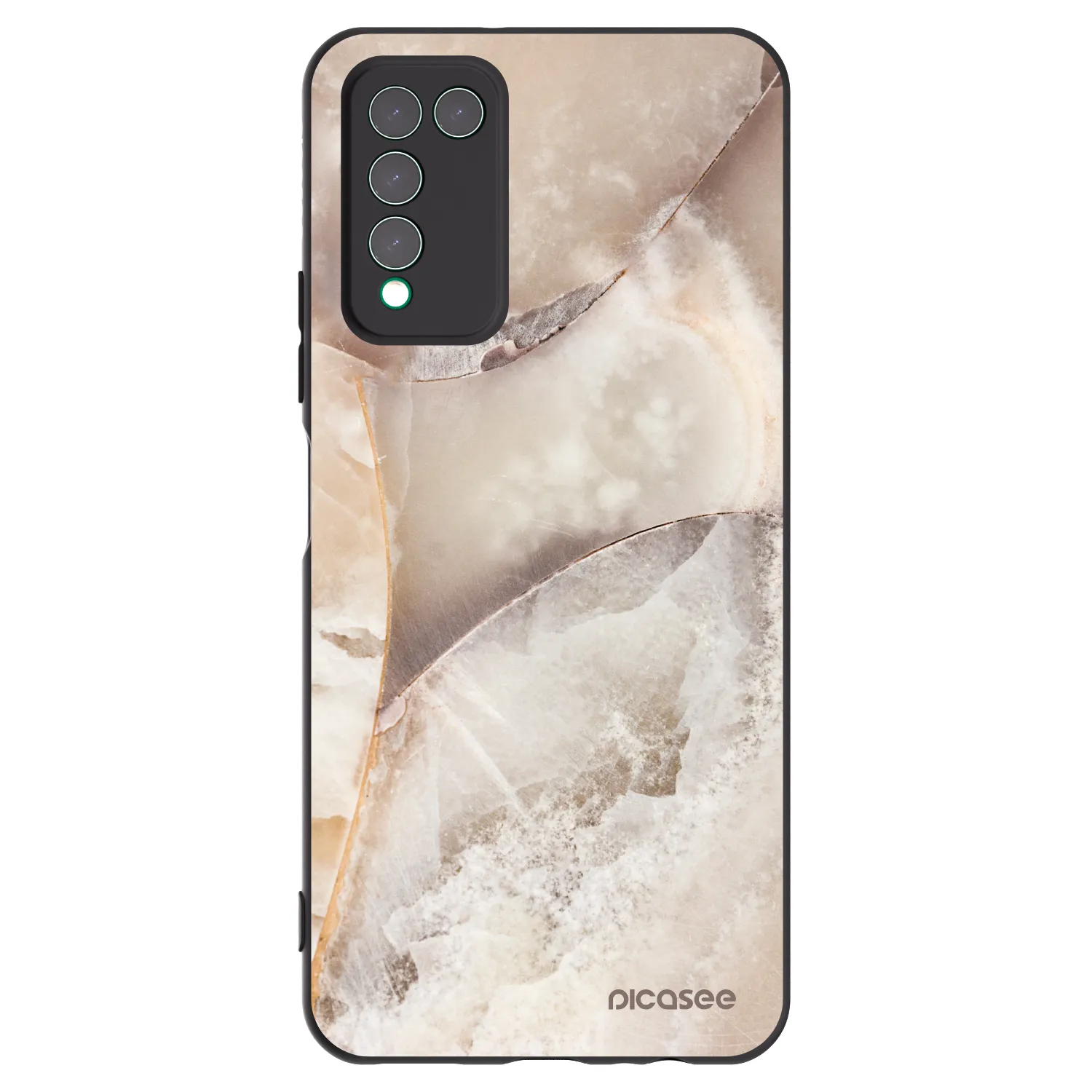 Picasee silikonski črni ovitek za Honor 10X Lite - Cream marble
