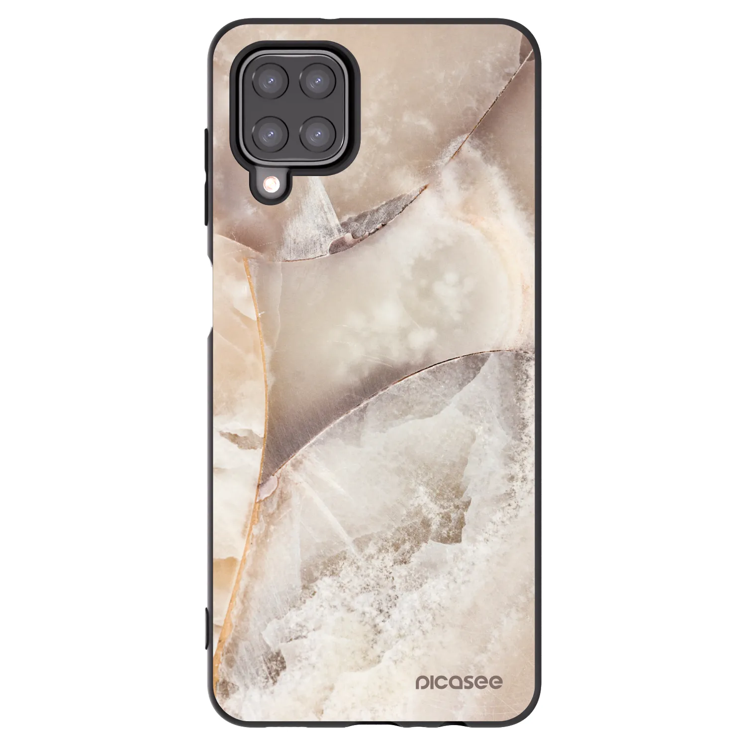 Picasee silikonski črni ovitek za Samsung Galaxy A12 A125F - Cream marble