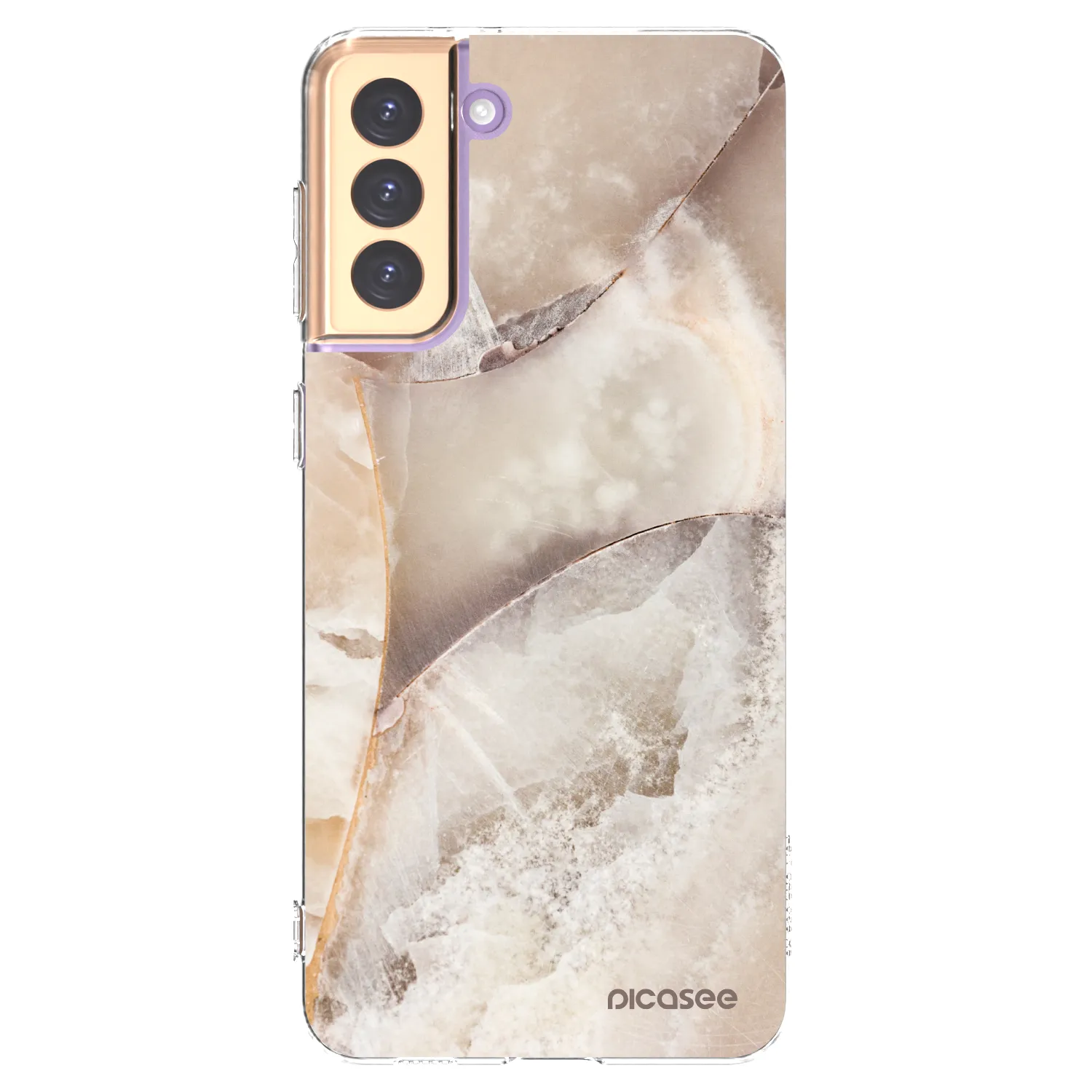 Picasee silikonski prozorni ovitek za Samsung Galaxy S21+ 5G G996F - Cream marble