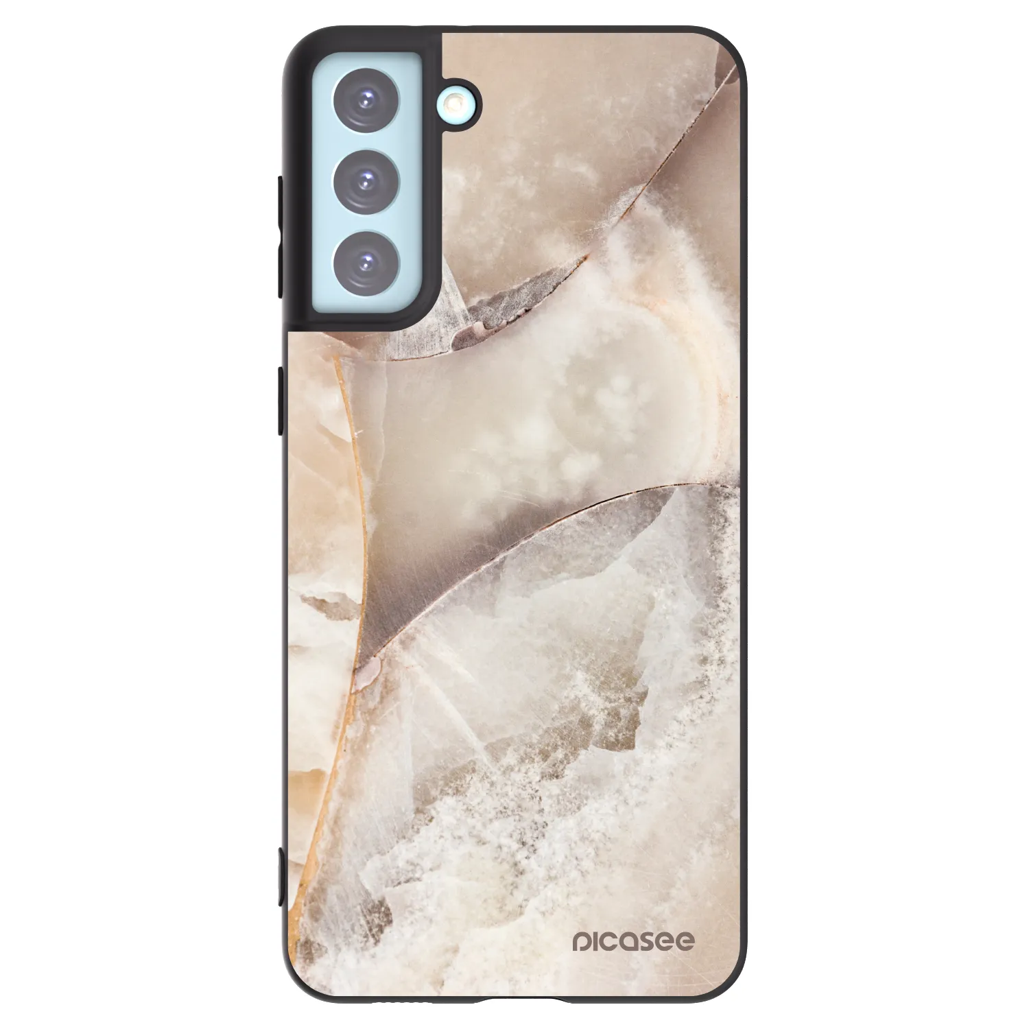 Picasee silikonski črni ovitek za Samsung Galaxy S21+ 5G G996F - Cream marble