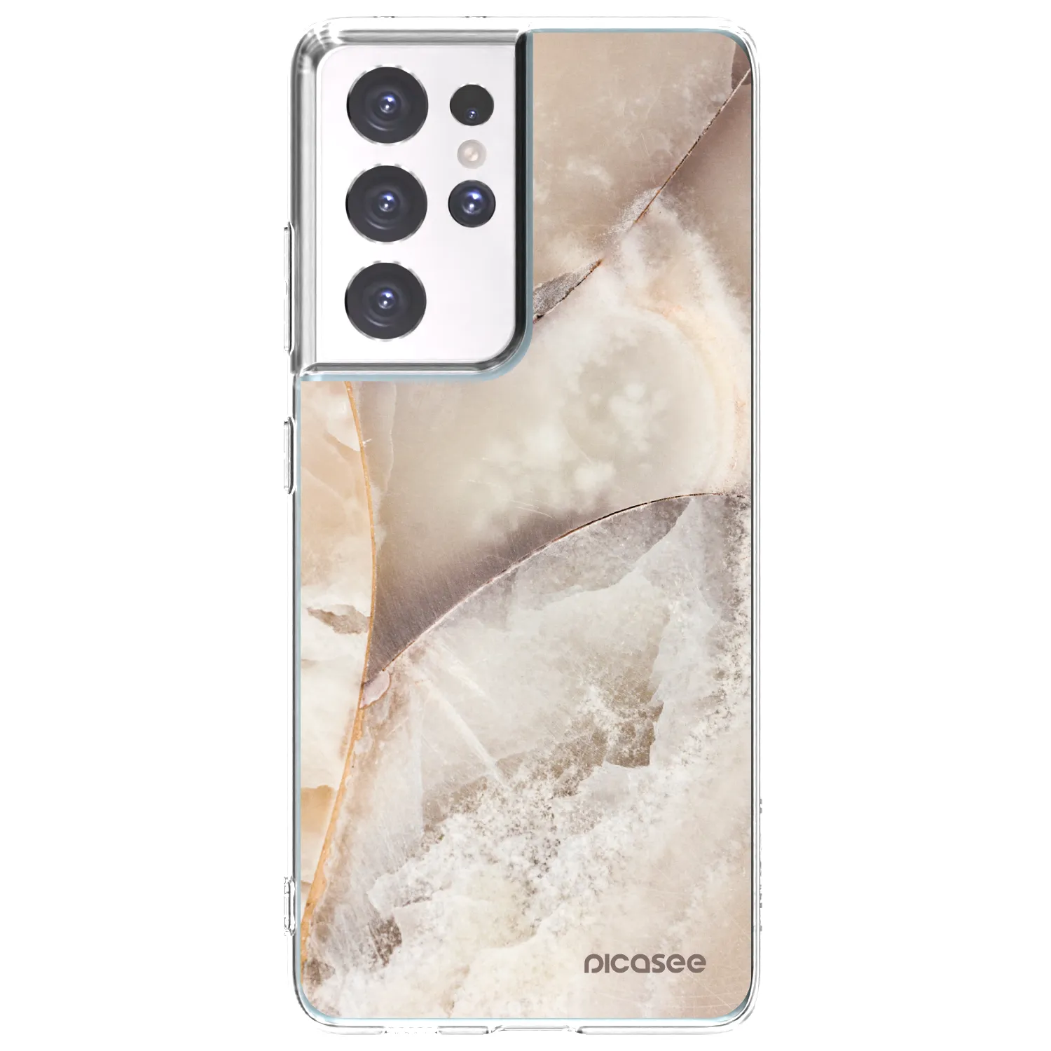 Picasee silikonski prozorni ovitek za Samsung Galaxy S21 Ultra 5G G998B - Cream marble