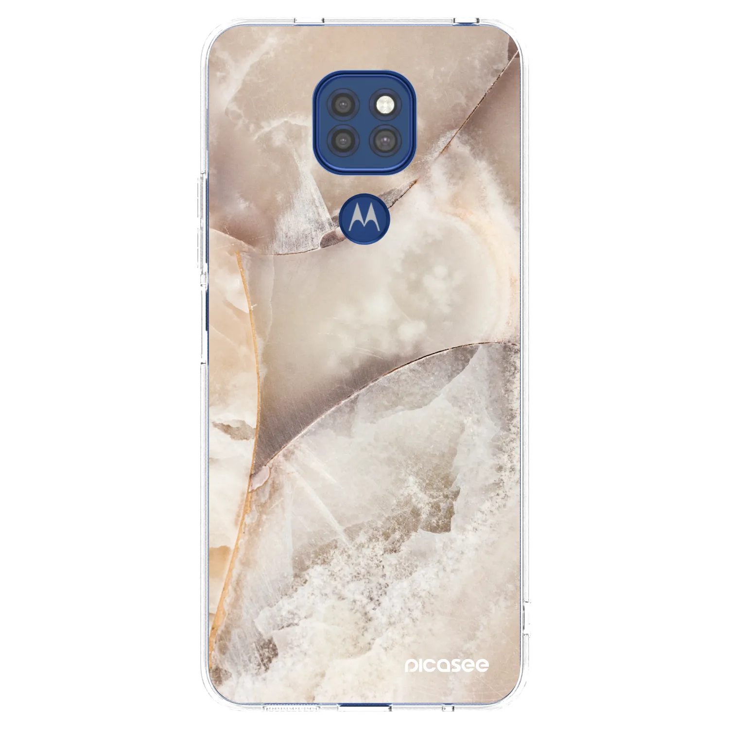 Picasee silikonski prozorni ovitek za Motorola Moto G9 Play - Cream marble