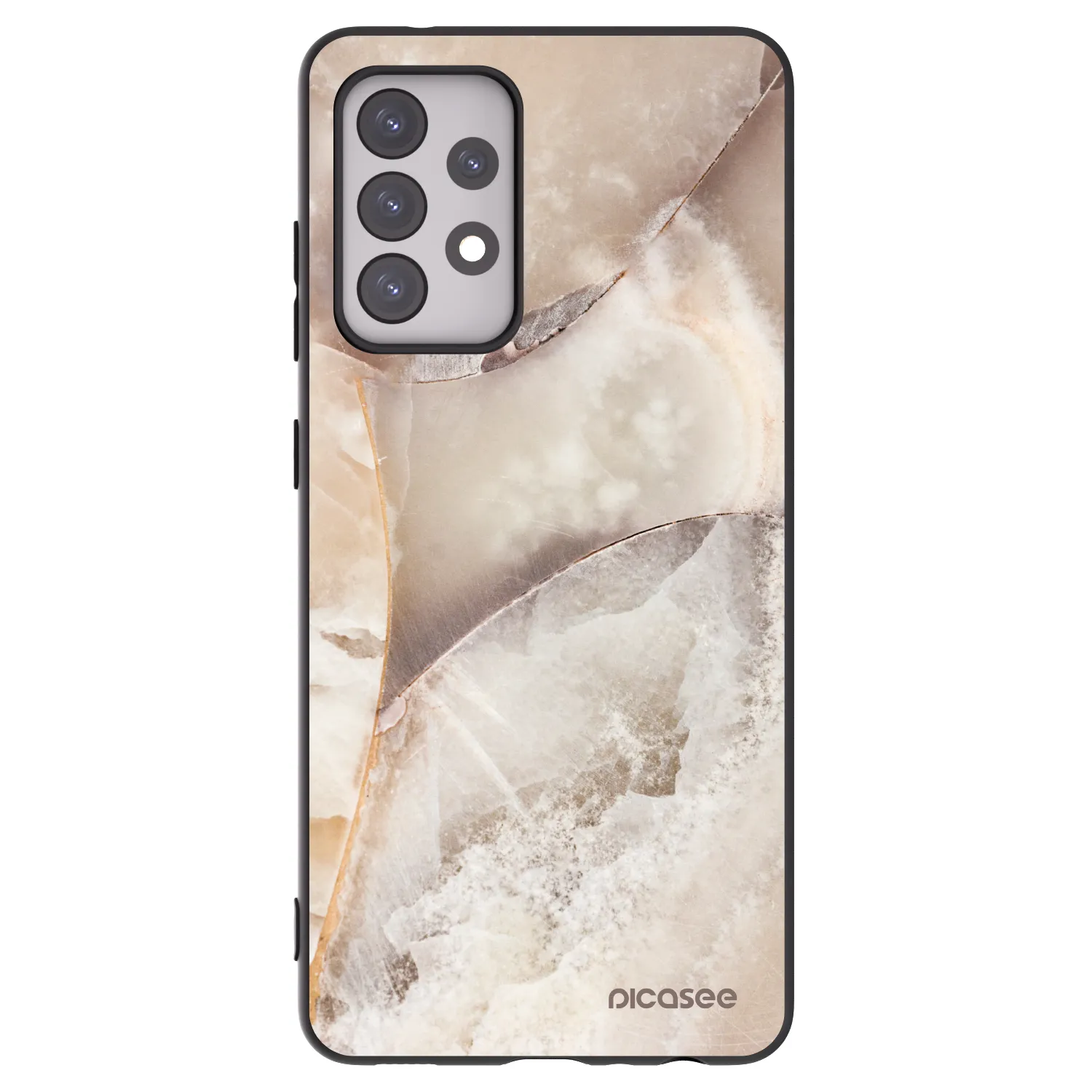 Picasee silikonski črni ovitek za Samsung Galaxy A52 5G A525F - Cream marble