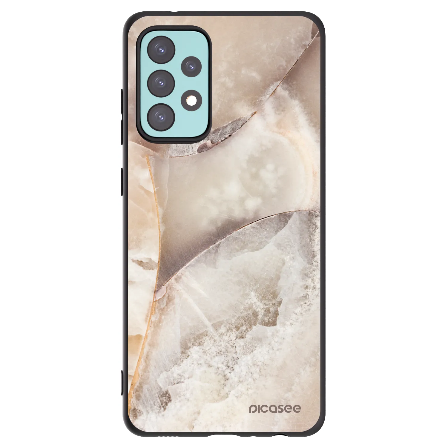 Picasee silikonski črni ovitek za Samsung Galaxy A72 A725F - Cream marble