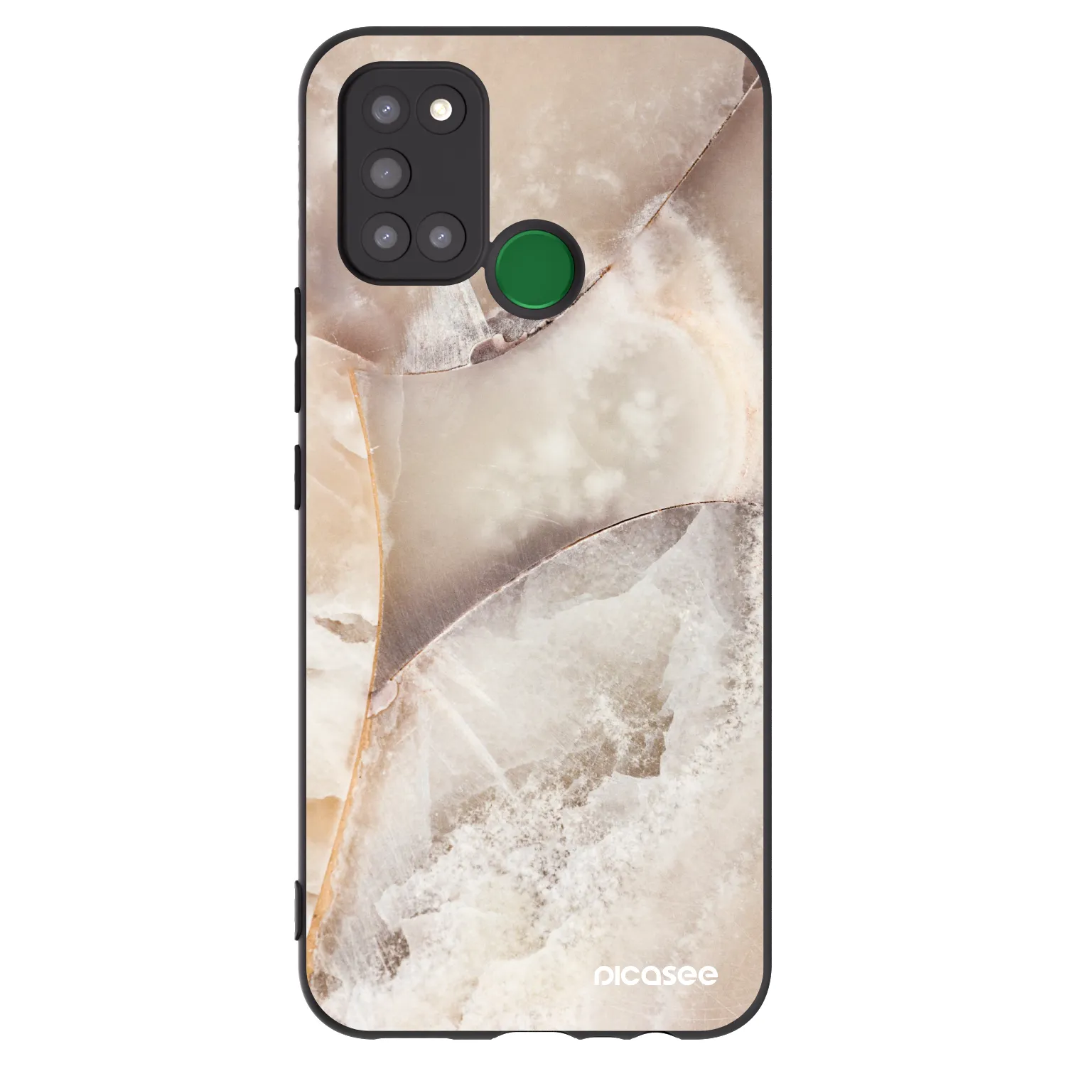 Picasee silikonski črni ovitek za Realme 7i - Cream marble