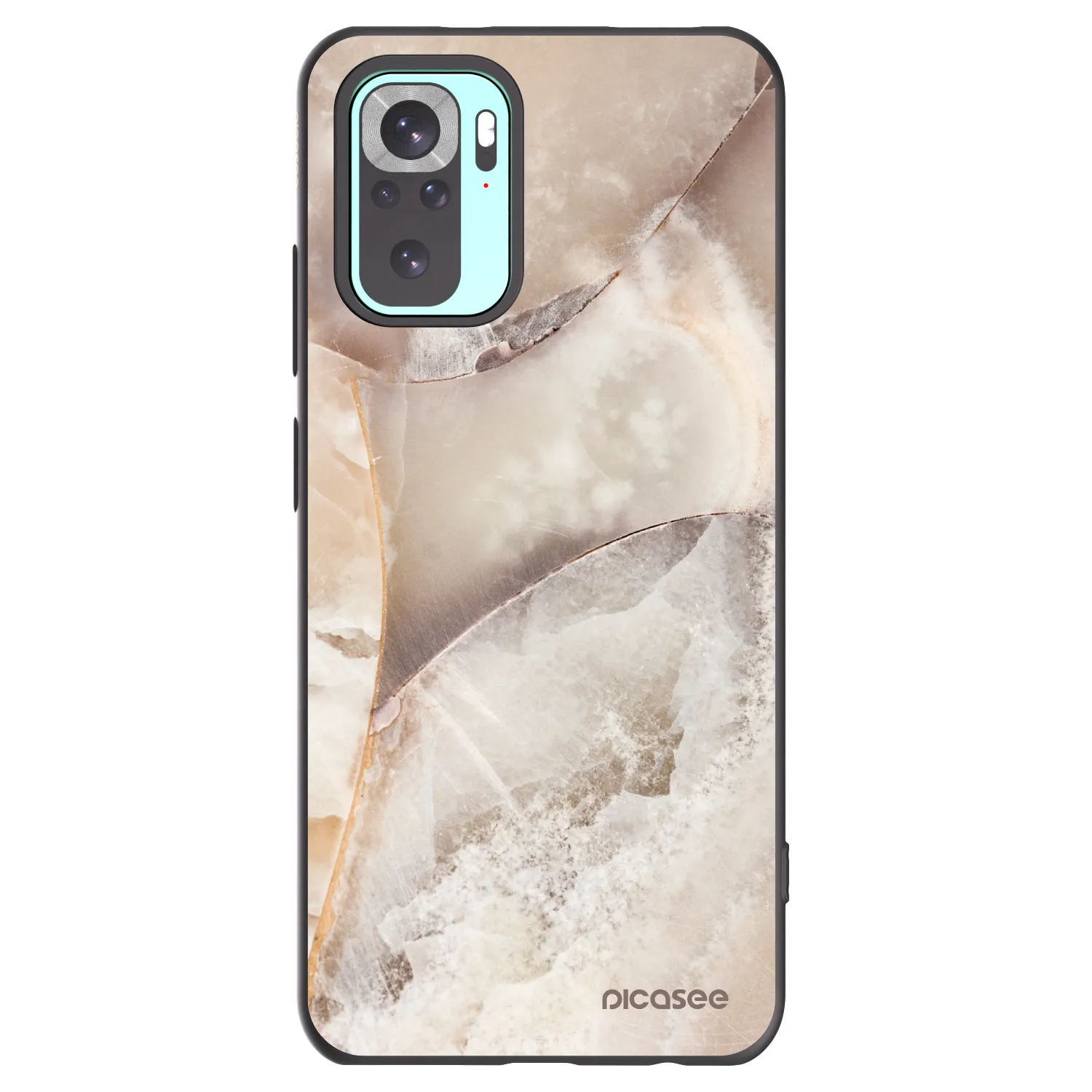 Picasee silikonski črni ovitek za Xiaomi Redmi Note 10 Pro - Cream marble