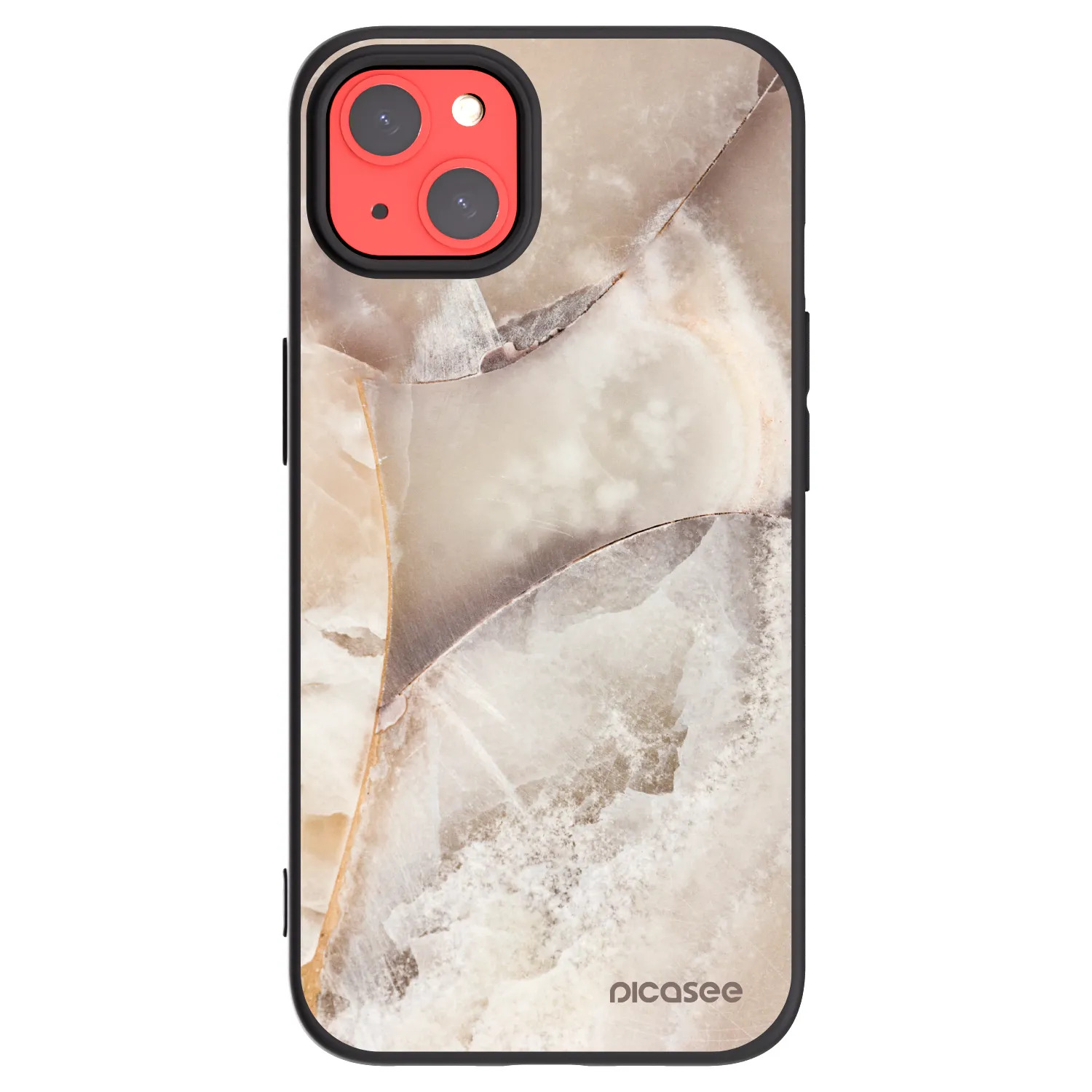 Picasee silikonski črni ovitek za Apple iPhone 13 - Cream marble