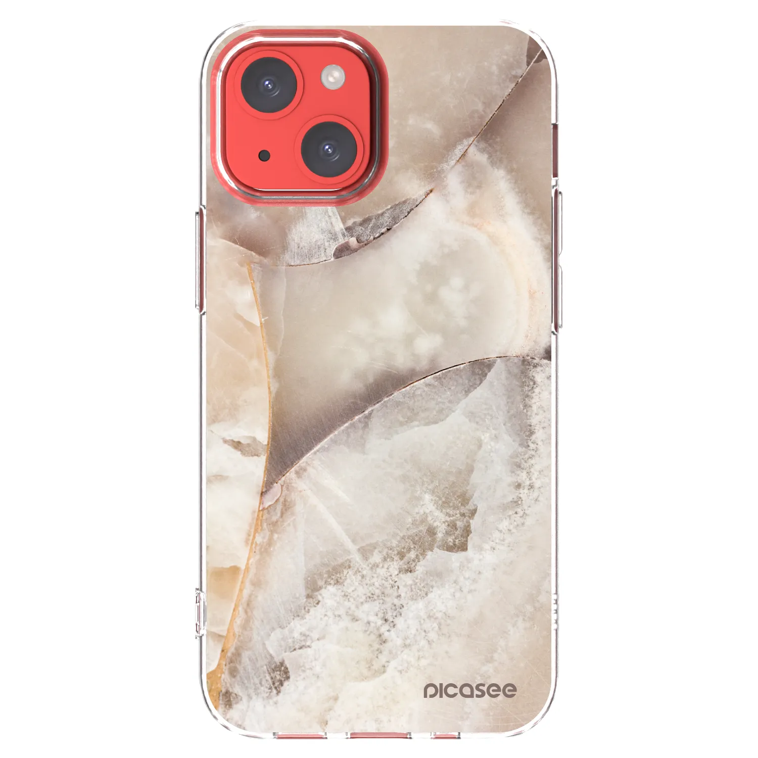 Picasee silikonski prozorni ovitek za Apple iPhone 13 mini - Cream marble