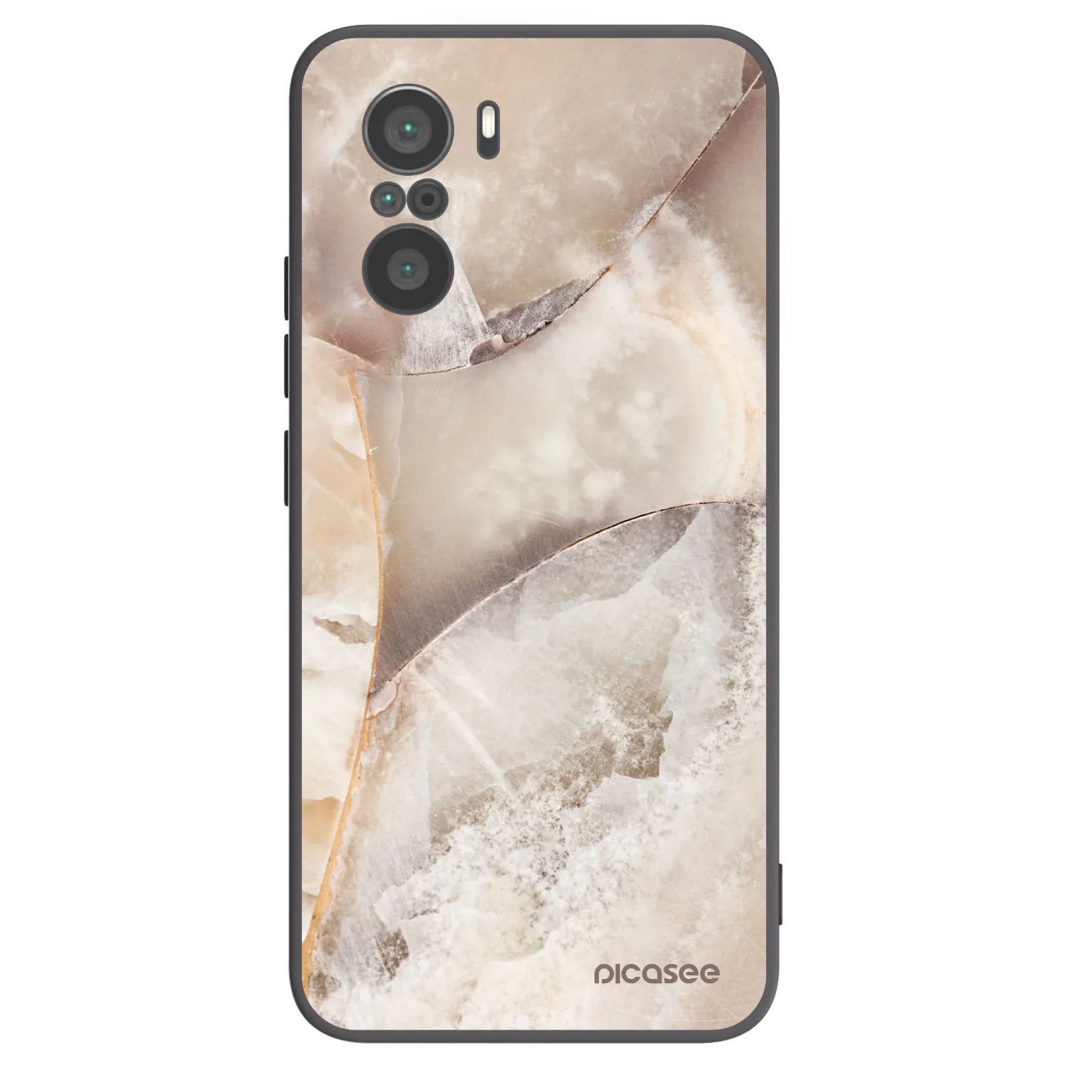 Picasee silikonski črni ovitek za Xiaomi Poco F3 - Cream marble