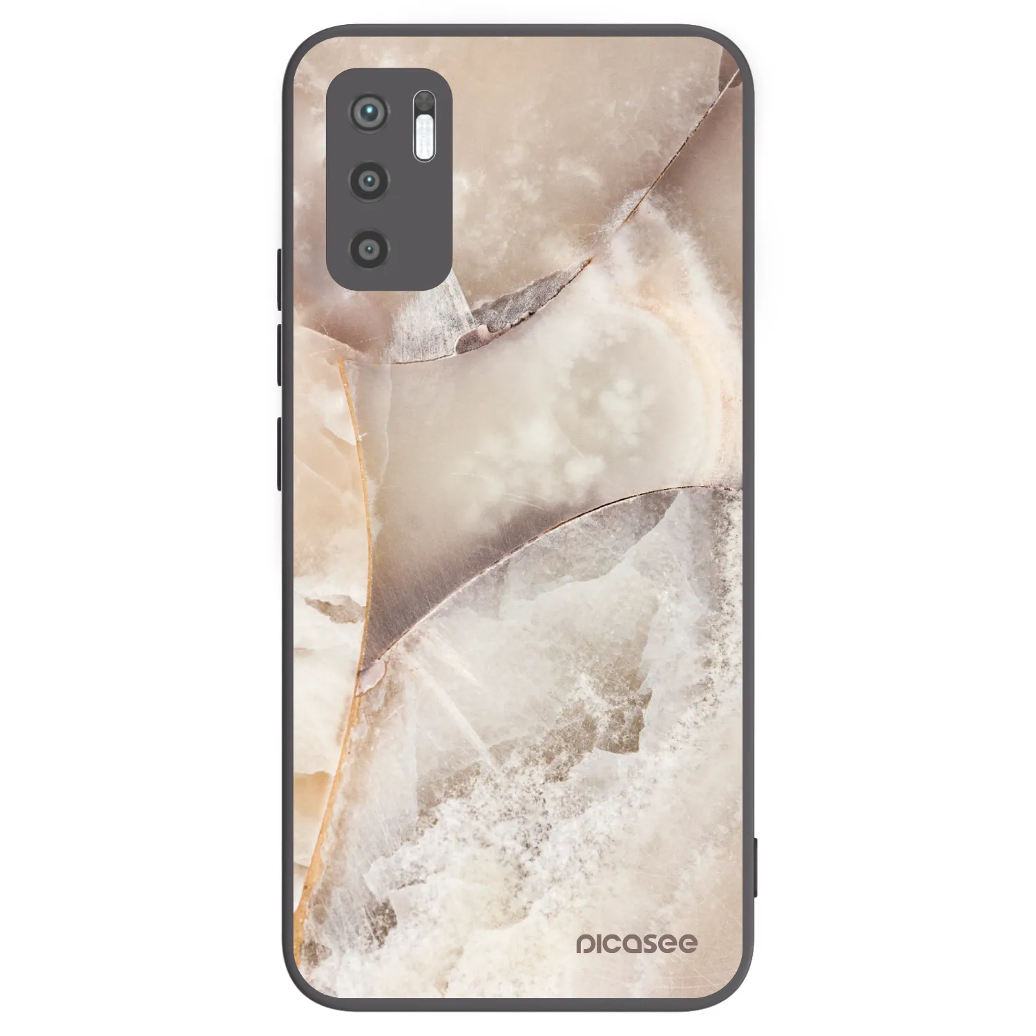 Picasee silikonski črni ovitek za Xiaomi Redmi Note 10 5G - Cream marble