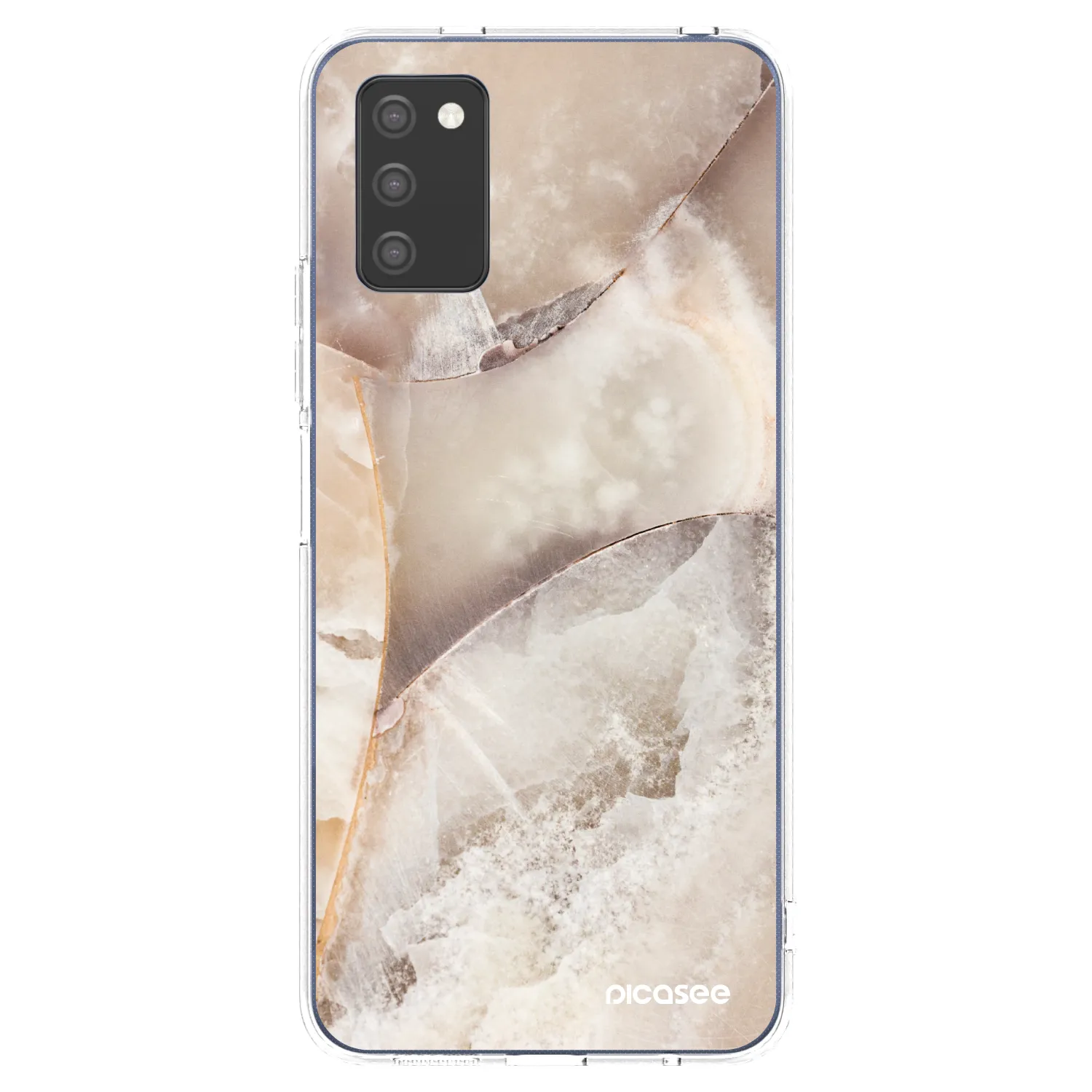 Picasee silikonski prozorni ovitek za Samsung Galaxy A02s A025G - Cream marble