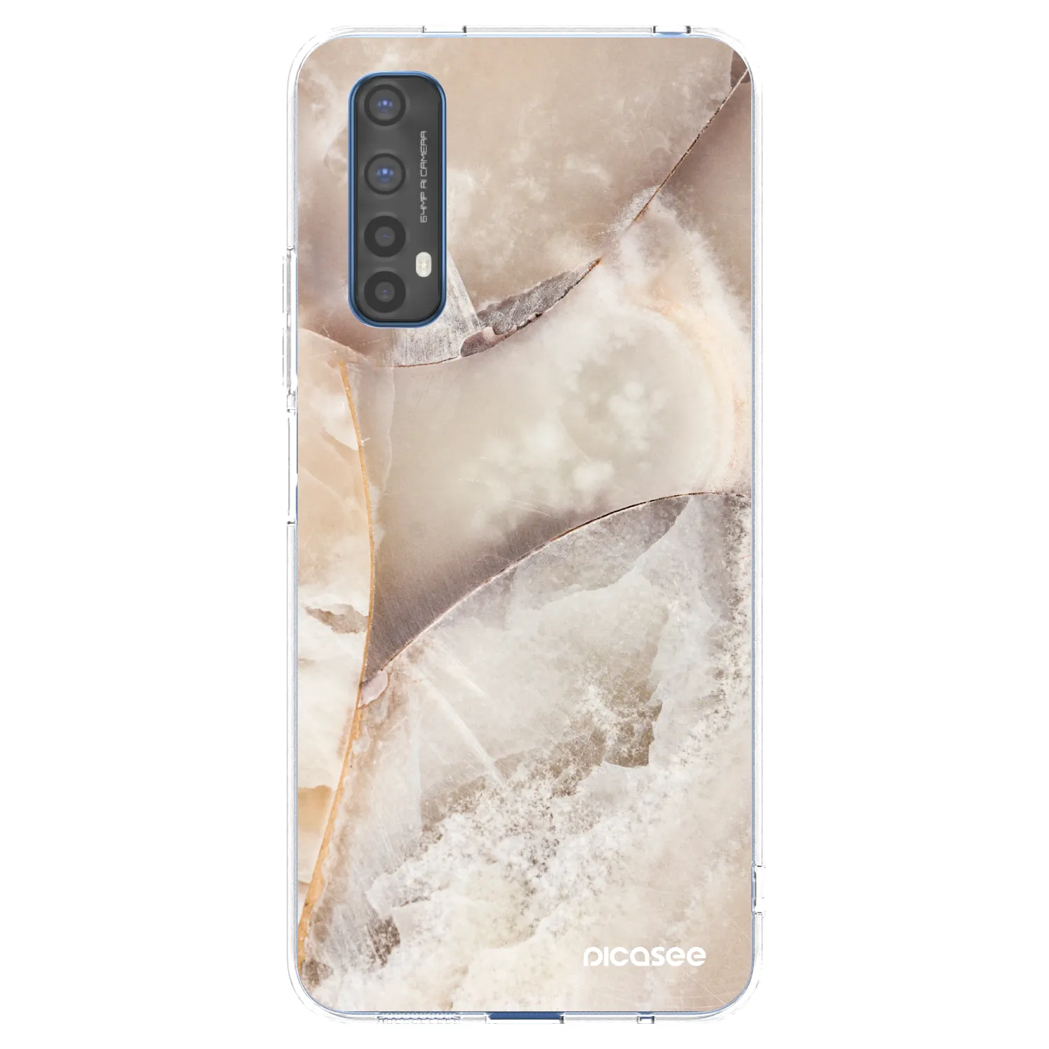 Picasee silikonski prozorni ovitek za Realme 7 - Cream marble