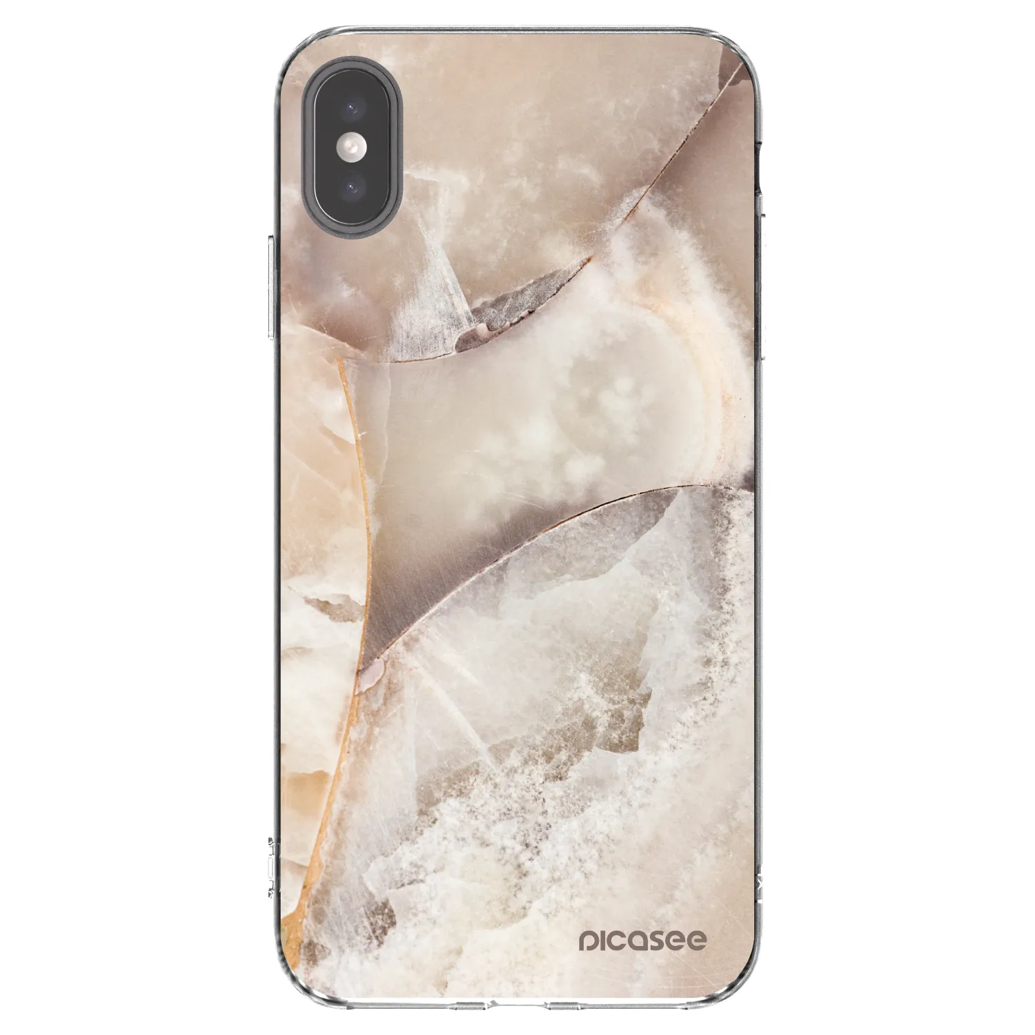 Picasee silikonski prozorni ovitek za Apple iPhone XS Max - Cream marble