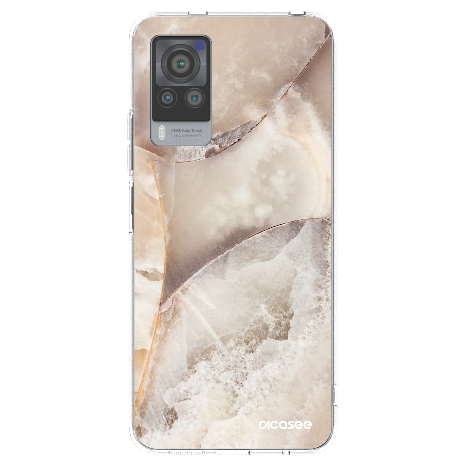 Picasee silikonski prozorni ovitek za Vivo X60 Pro 5G - Cream marble